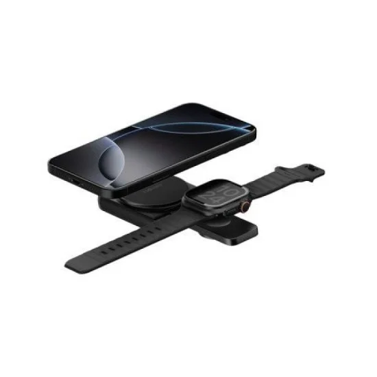 Energea MagDuo 2 IN 1 Foldable Magsafe Fast Wireless Charger - Gunmetal